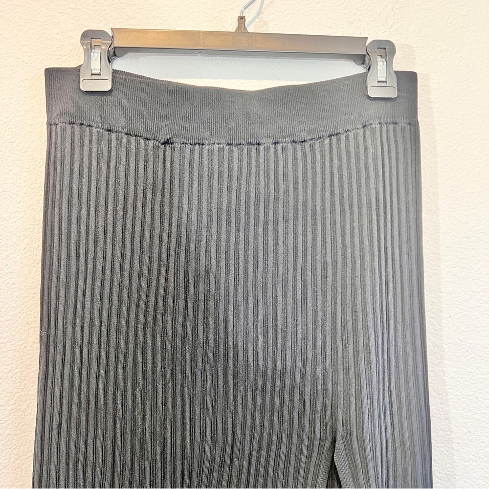 Wilfred Zeta Ribbed Midi Skirt w/ Slit Black L Aritzia Knit Pull On Minimalist - Picture 5 of 15